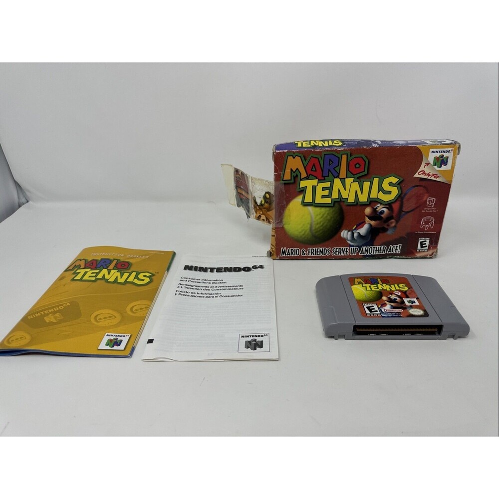 N64 Mario Tennis CIB Complete in Box w/Inserts (Nintendo 64, 2004) READ